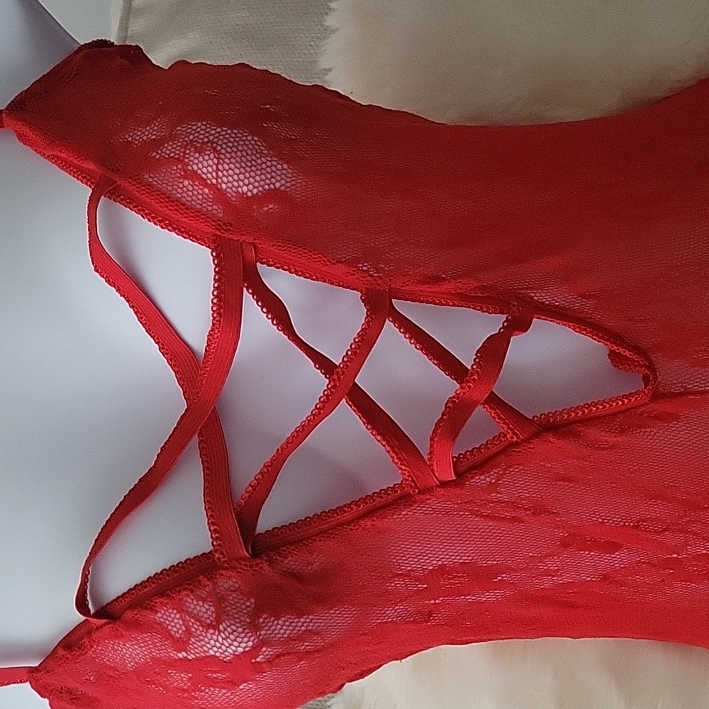 NWOT Rene Rofe Red Body Stocking - Picture 2 of 4